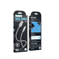 Кабель USB-iPhone8pin 1м SmartBuy S02 3A серый коробка (1/50)