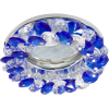Светильник Ecola Light MR16 CD4141 GU5.3 встр. круглый с хрусталиками Прозрачный и Голубой/Хром 50x90