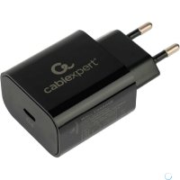 Адаптер 220В TypeC QC3.0/PD Cablexpert PC-45 3A, 20Вт, чёрный, пакет (1/200)