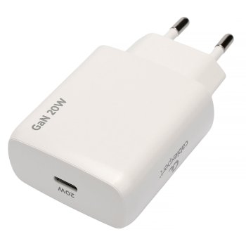 Адаптер 220В TypeC QC4.0/PD Cablexpert PC-59 3A, 20Вт GaN, белый, пакет (1/180)