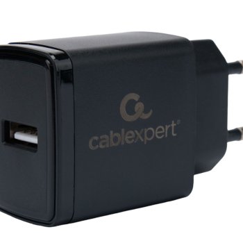 Адаптер 220В USB Cablexpert PC-57 5Вт, 1A, чёрный, пакет (1/200)