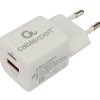 Адаптер 220В USB+TypeC Cablexpert PC-46 20Вт, быстрая зарядка QC3.0/PD, белый, пакет (1/200)
