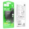 Зарядное устройство 220В USB-TypeC QC3.0 Hoco C140A 3A 18Вт чёрный (1/28/168)