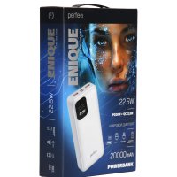 Мобильный аккумулятор (powerbank) 20000мАч Perfeo UNIQUE PD+QC 3.0/Type-C/2 USB/Выход: 5A, max 22.5W/LED-дисплей белый (1/10)