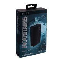 Мобильный аккумулятор (powerbank) 40000мАч Perfeo MOUNTAINS PD+QC 3.0/1 Type-C/4 USB/Выход: 3A, max 22,5W/LED чёрный (1/10)