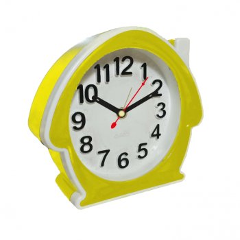 Будильник Рубин квадратный 11,7*10,5см Домик корпус желтый кварцевый механизм (1/40)