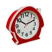 Будильник Рубин квадратный 11,7*10,5см Домик корпус красный кварцевый механизм (1/40)