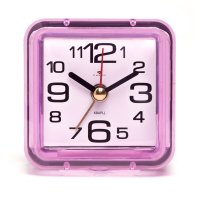 Будильник квадрат 7*7 Классика корпус розовый Рубин (1/40)