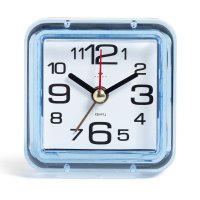 Будильник Рубин квадрат 7*7см корпус синий кварцевый механизм (1/50)