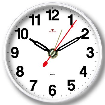 Будильник круг d8 Классика корпус белый Рубин (1/40)