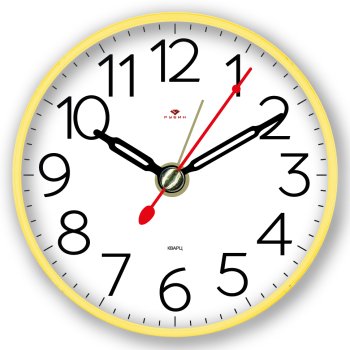 Будильник круг d8 Классика корпус жёлтый Рубин (1/40)