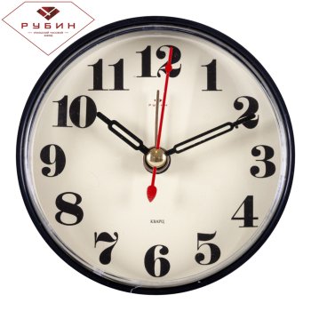 Будильник круг d8 Классика корпус чёрный Рубин (1/40)