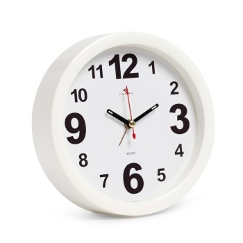 Будильник круг d15 Классика корпус белый Рубин (1/20)