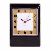 Будильник Рубин квадрат 14*10см Классика корпус черный (1/20)
