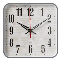 Часы настенные квадрат пластик 19*19 Геометрия корпус серый Рубин (1/10)