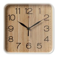 Часы настенные квадрат пластик 19*19 Дерево корпус белый Рубин (1/10)