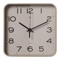 Часы настенные квадрат пластик 19*19 Классика корпус бежево-серый Рубин (1/10)