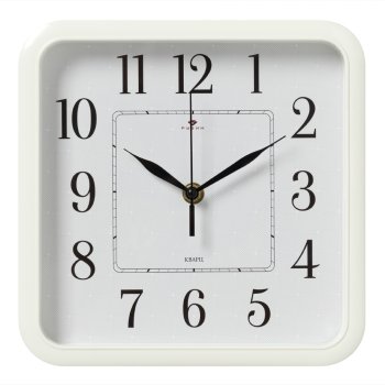 Часы настенные квадрат пластик 22*22 Классика корпус белый Рубин (1/10)
