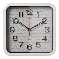 Часы настенные Рубин квадрат пластик 22*22 "Фактура" корпус белый (1/10)