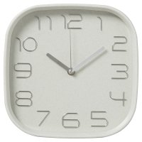 Часы настенные квадрат пластик 25*25 Классика корпус белый/серый с серебром Рубин (1/10)