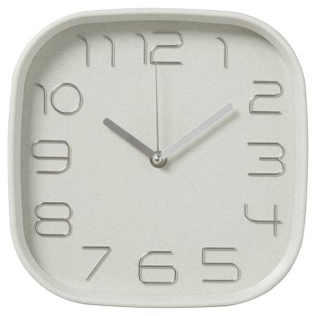 Часы настенные квадрат пластик 25*25 Классика корпус белый/серый с серебром Рубин (1/10)