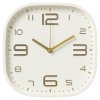 Часы настенные квадрат пластик 25*25 Классика корпус белый+золото Рубин (1/10)