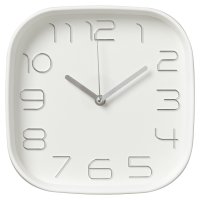 Часы настенные квадрат пластик 25*25 Классика корпус белый+серебро Рубин (1/10)