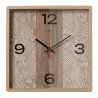 Часы настенные квадрат пластик 30*30 Арабеска корпус бежевый Рубин (1/10)