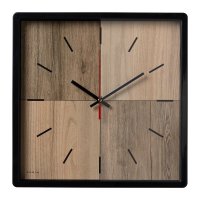Часы настенные квадрат пластик 30*30 Два дерева корпус чёрный Рубин (1/10)