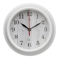 Часы настенные Рубин круг пластик 21*21 "Белое дерево" корпус белый (1/10)*