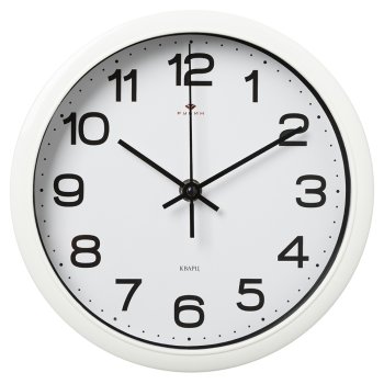 Часы настенные круг пластик d22 Классика корпус белый Рубин (1/10)