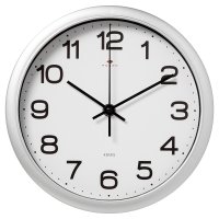 Часы настенные круг пластик d22 Классика корпус серебряный Рубин (1/10)