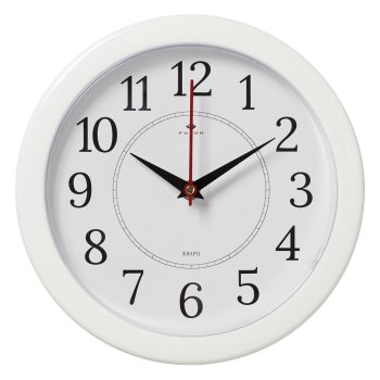Часы настенные Рубин круг пластик 23*23 "Классика" корпус белый (1/10)