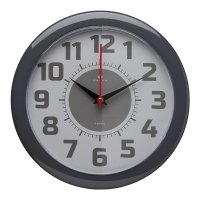 Часы настенные круг пластик d24,5 Классика корпус тёмно-серый Рубин (1/10)