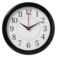 Часы настенные круг пластик d24,5 Классика корпус чёрный Рубин (1/10)