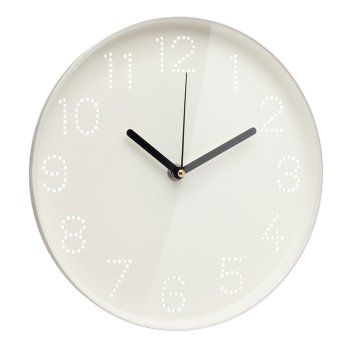 Часы настенные круг пластик d25 Классика корпус белый Рубин (1/10)