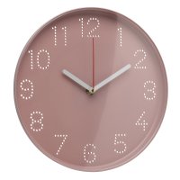 2520-006 (10) Часы настенные d=25см, корпус розовый "Классика" Рубин