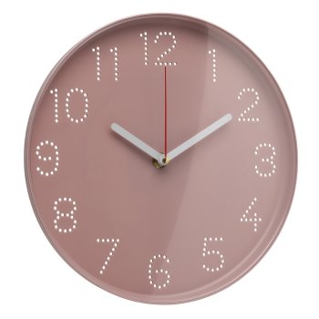 2520-006 (10) Часы настенные d=25см, корпус розовый "Классика" Рубин