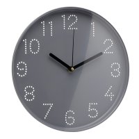 2520-002 (10) Часы настенные d=25см, корпус серый "Классика" Рубин