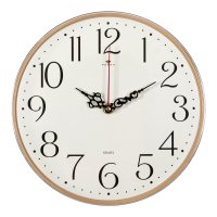 Часы настенные круг пластик d25 Классика основание бежевое Рубин (1/10)