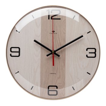 Часы настенные круг пластик d25 Классика основание бежевое Рубин (1/10)