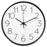 Часы настенные круг пластик d25 Классика основание чёрное Рубин (1/10)