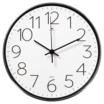 Часы настенные круг пластик d25 Классика основание чёрное Рубин (1/10)