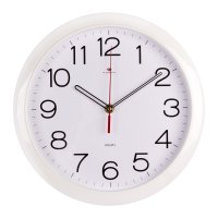Часы настенные круг пластик d29 Классика корпус белый Рубин (1/10)