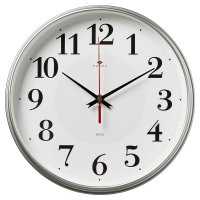 Часы настенные круг пластик d29 Серебряные ромбы корпус серебряный Рубин (1/10)