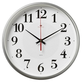 Часы настенные круг пластик d29 Серебряные ромбы корпус серебряный Рубин (1/10)