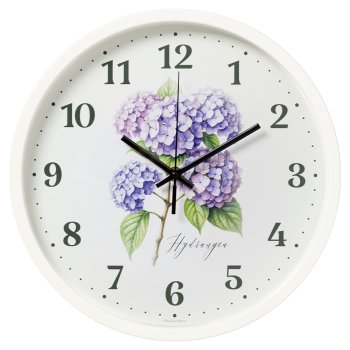 Часы настенные круг пластик d30 Гортензия корпус белый Рубин (1/10)