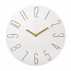 Часы настенные круг пластик d30 Классика корпус белый+золото Рубин (1/10)