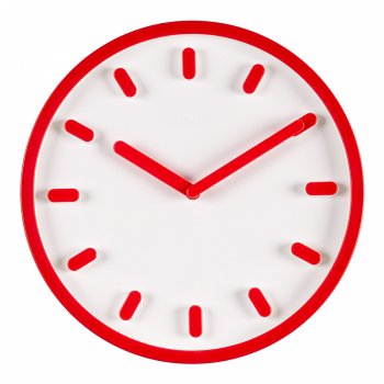 Часы настенные круг пластик 30*30 Классика белый+красный (10)