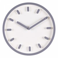 Часы настенные круг пластик 30*30 Классика белый+серый (10)